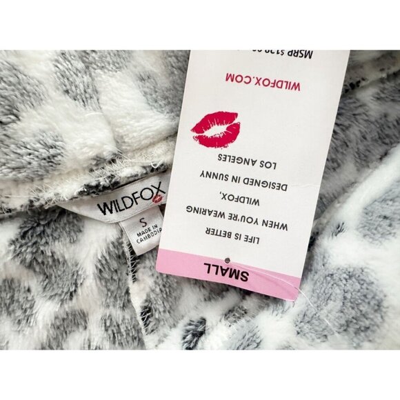WILDFOX Snow Leopard Plush Lounge Pants Size Small NEW NWT - Picture 5 of 6